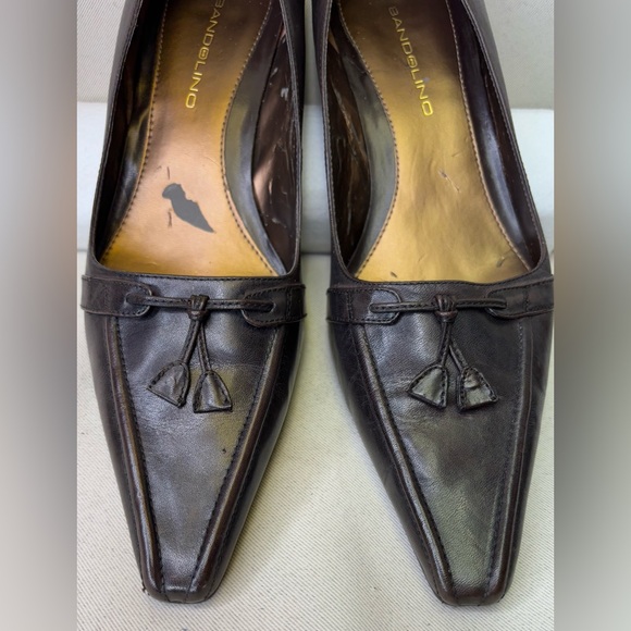 Bandolino Brown Leather Women's Shoes with Kitten Heel Pump Size 9.5 - Picture 14 of 16
